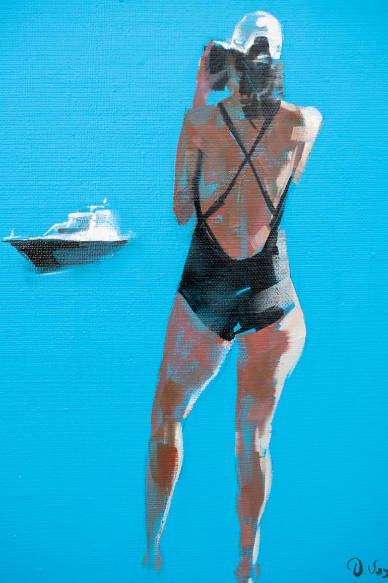 Original Expressionism Beach Painting by Oleksandr Voytovych