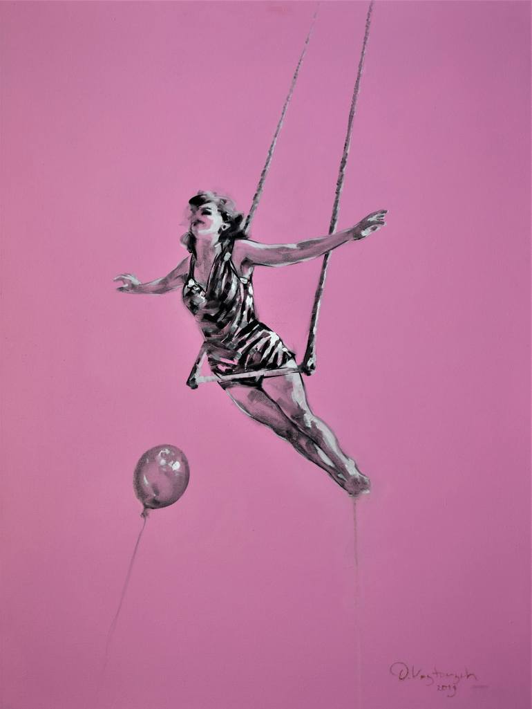 Pink flight (series When we are free) Painting by Oleksandr Voytovych |  Saatchi Art
