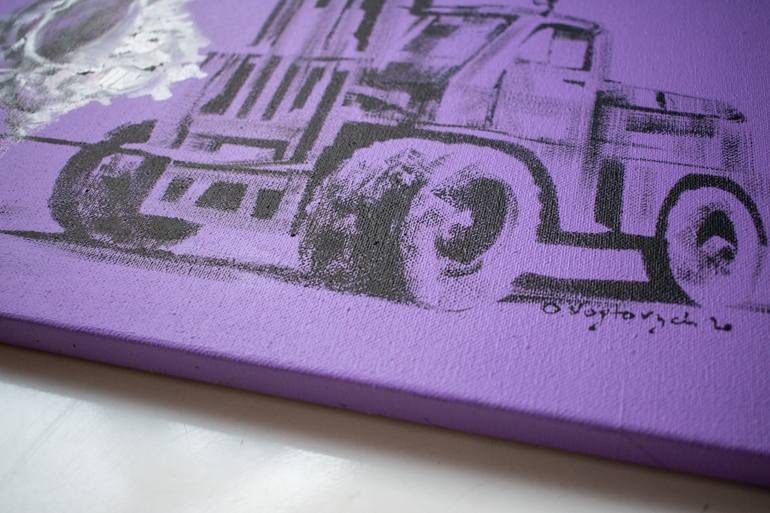 Original Pop Art Transportation Painting by Oleksandr Voytovych