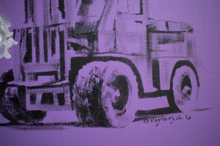Original Pop Art Transportation Painting by Oleksandr Voytovych