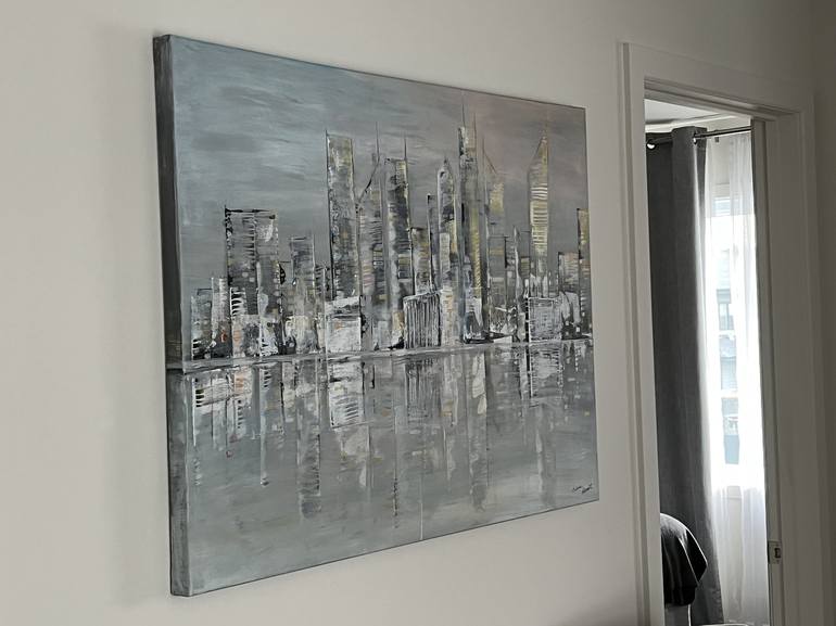 Original Abstract Cities Painting by Lena Lenoir