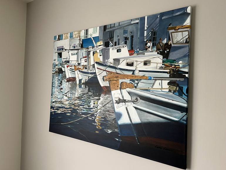 Original Realism Boat Painting by Lena Lenoir