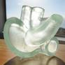 Heart lit - Cast glass sculpture by Stephen Williams