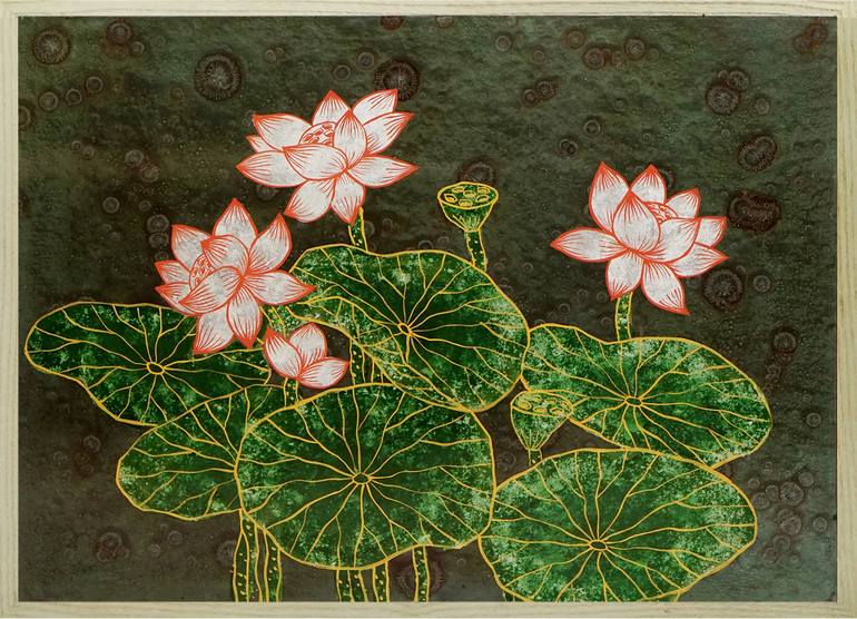 Original Modern Floral Painting by Cong Dung Tran