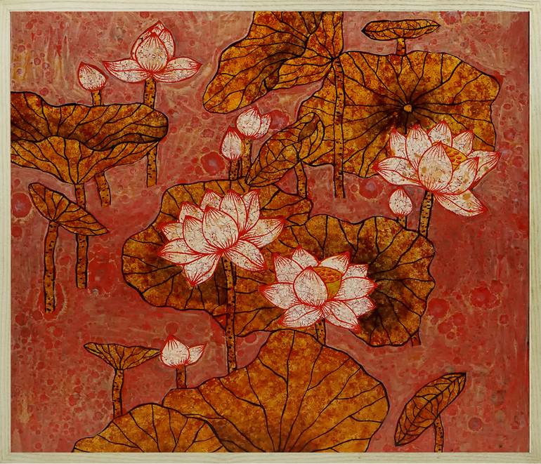 Original Modern Floral Painting by Cong Dung Tran