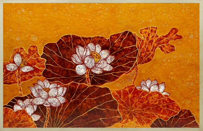 Original Modern Floral Painting by Cong Dung Tran