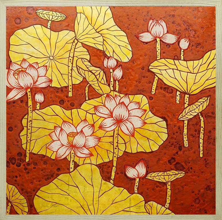 Original Modern Floral Painting by Cong Dung Tran