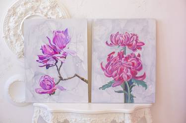 Print of Expressionism Floral Paintings by Olga Volna