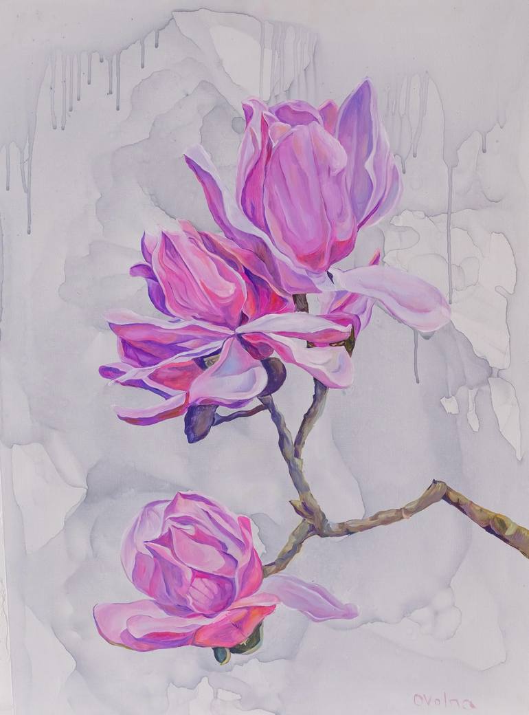 Original Floral Painting by Olga Volna