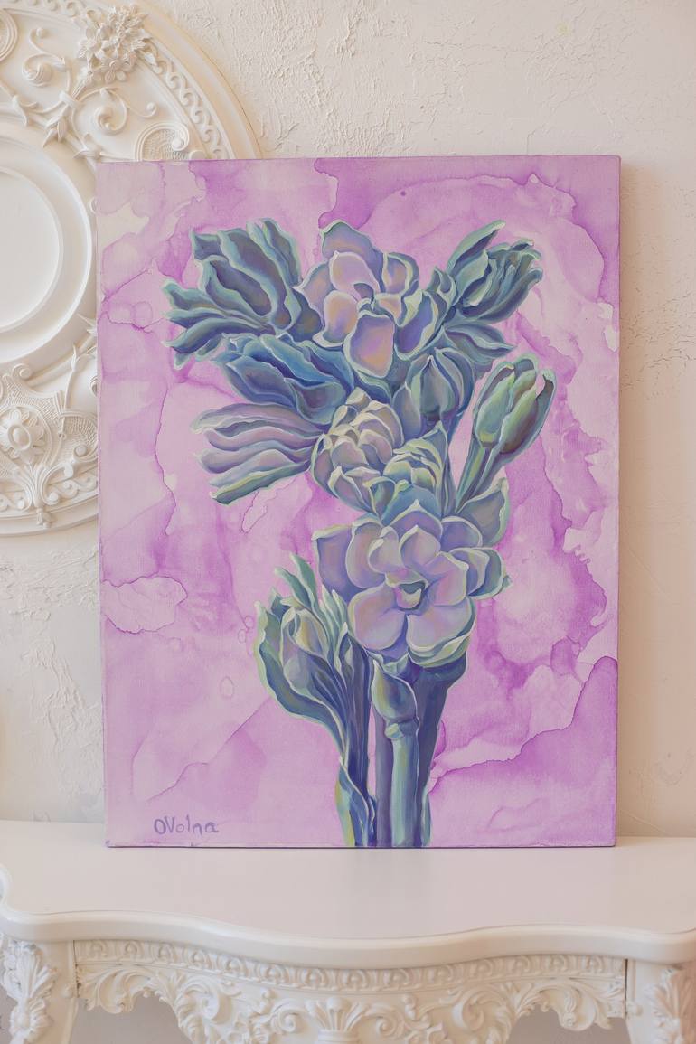 Original Pop Art Floral Painting by Olga Volna