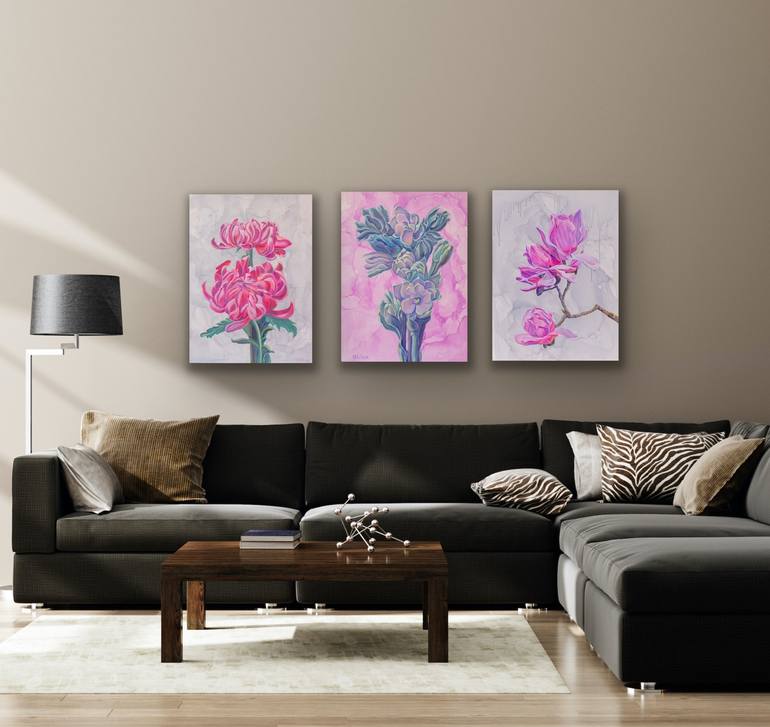 Original Pop Art Floral Painting by Olga Volna