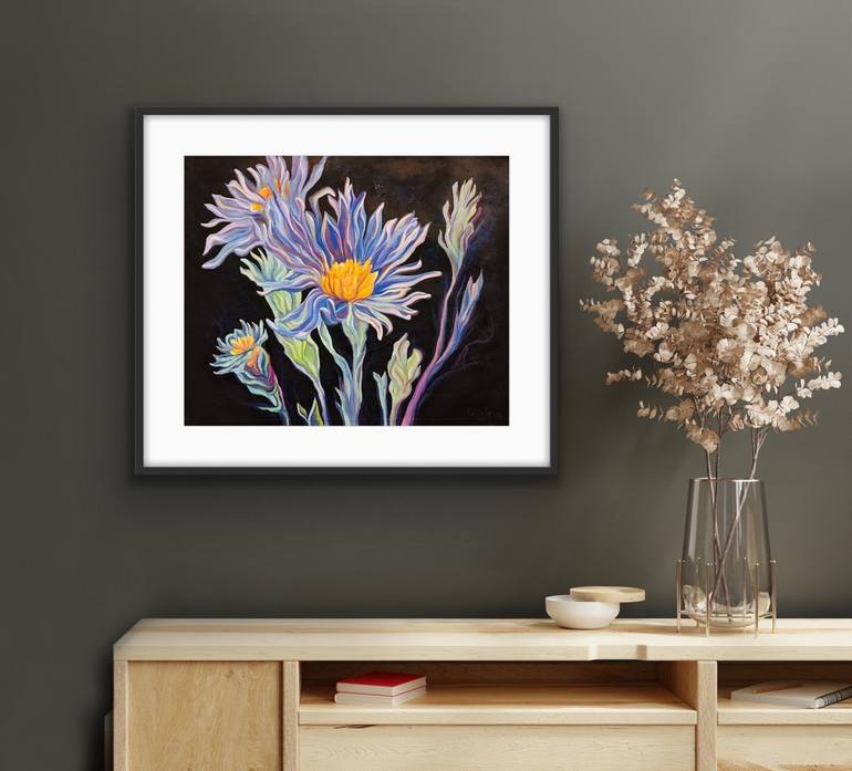 Original Expressionism Floral Painting by Olga Volna
