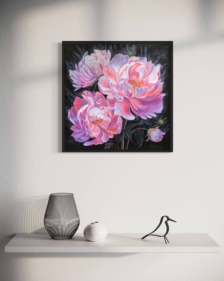 Original Expressionism Floral Painting by Olga Volna