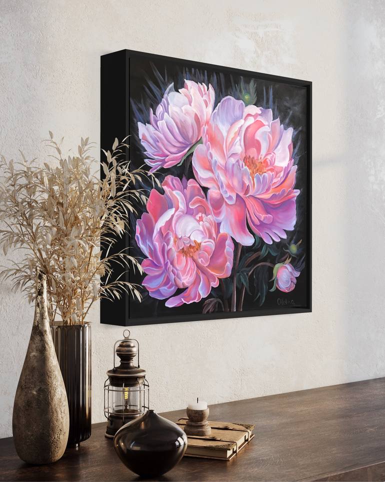 Original Expressionism Floral Painting by Olga Volna