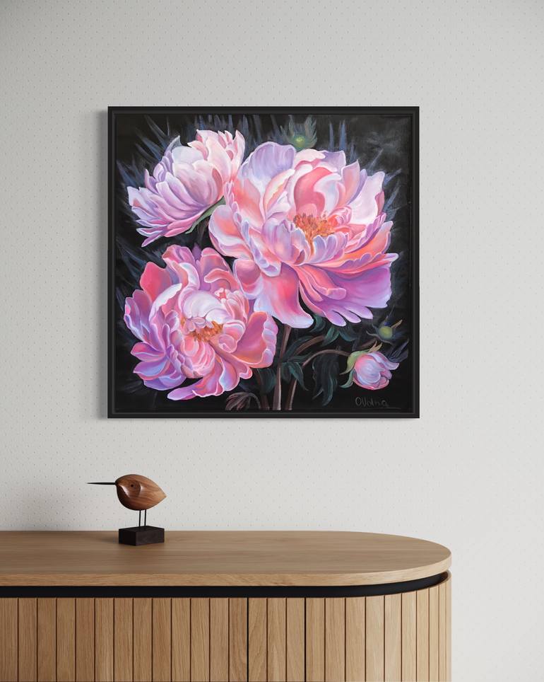 Original Expressionism Floral Painting by Olga Volna