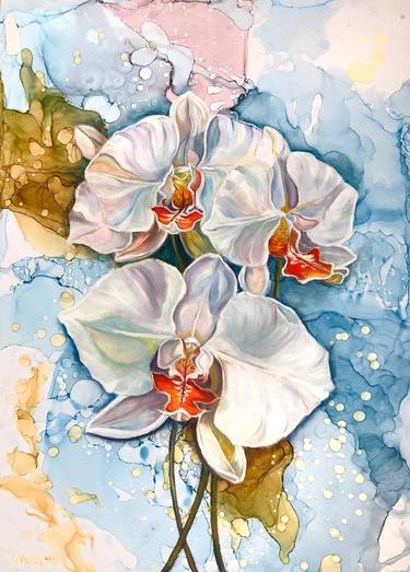 Original Expressionism Floral Mixed Media by Olga Volna
