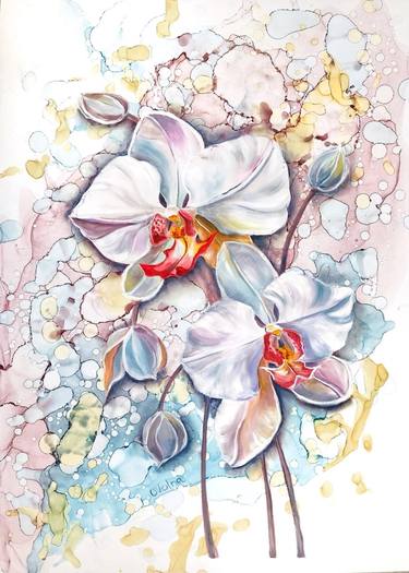 Original Expressionism Floral Mixed Media by Olga Volna