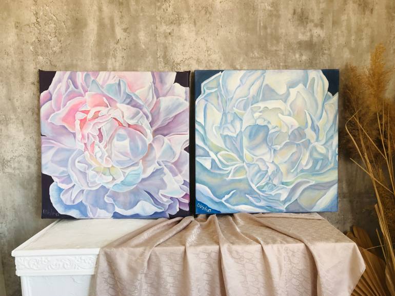 Original Expressionism Floral Painting by Olga Volna