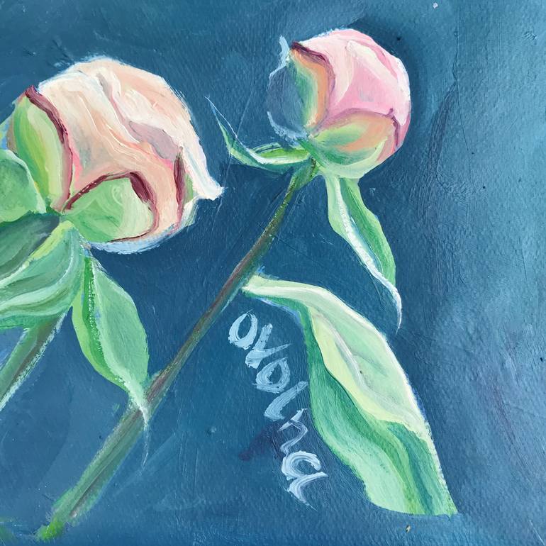 Original Expressionism Floral Painting by Olga Volna