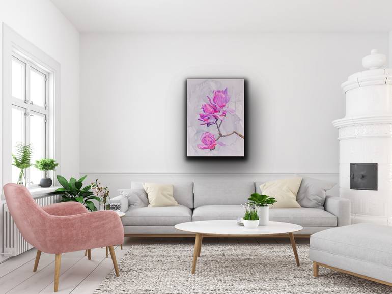 Original Impressionism Floral Painting by Olga Volna