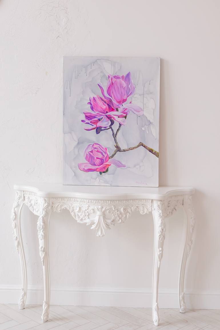 Original Impressionism Floral Painting by Olga Volna