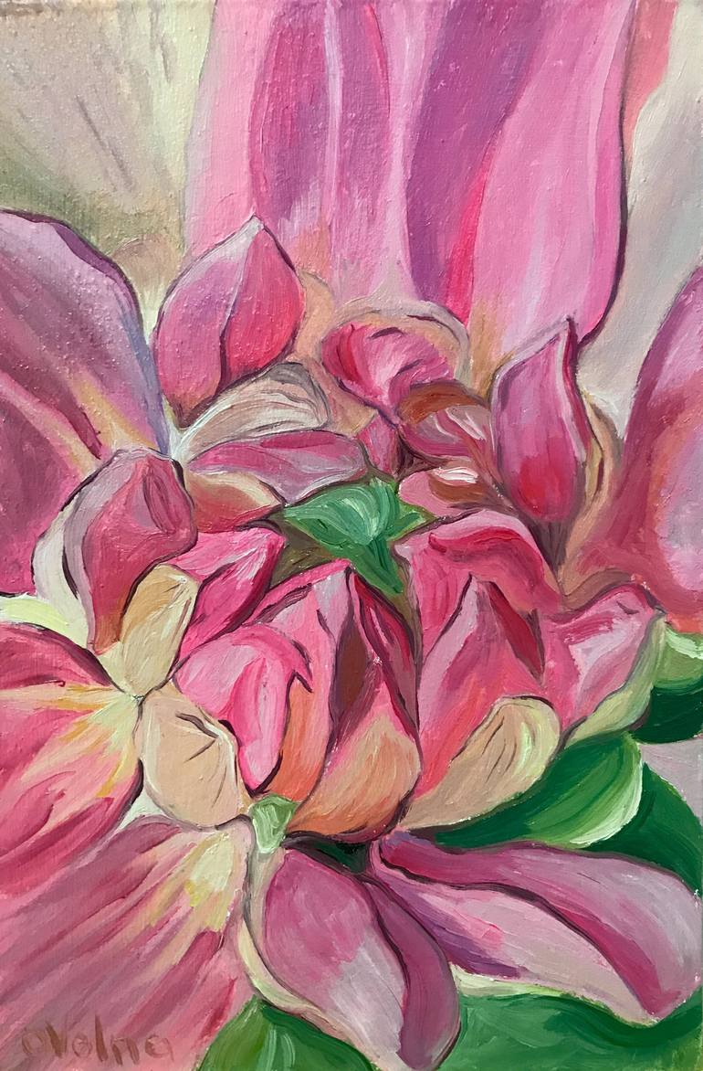 Pink Flower Painting by Olga Volna | Saatchi Art