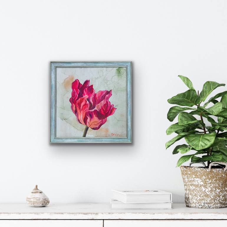 Original Impressionism Floral Painting by Olga Volna