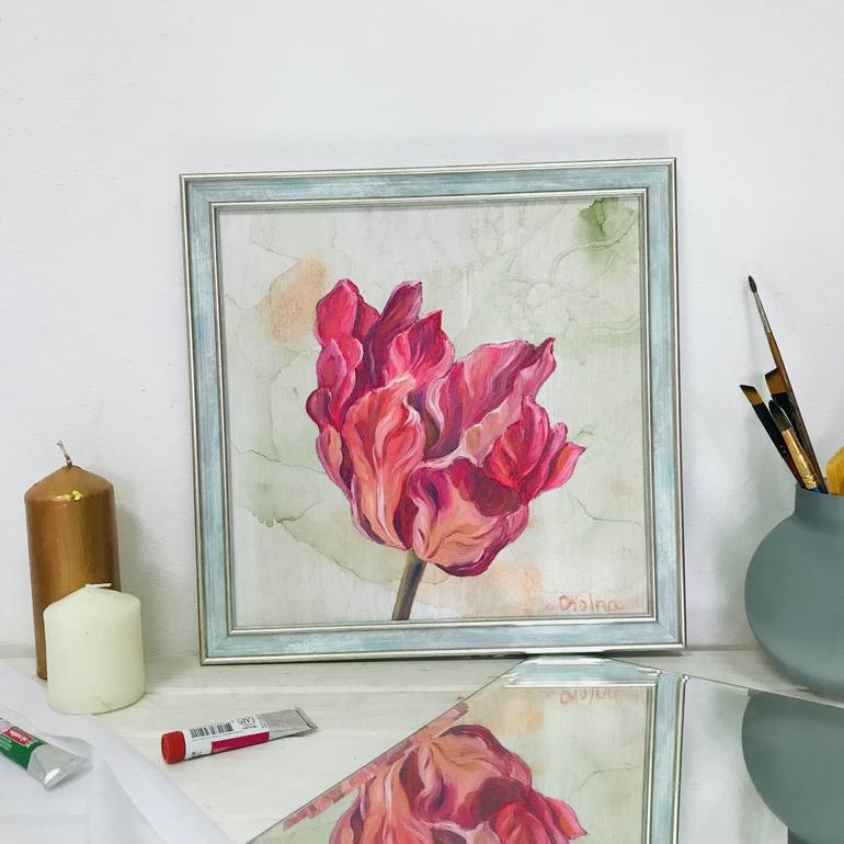 Original Impressionism Floral Painting by Olga Volna