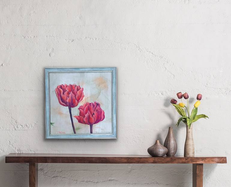 Original Impressionism Floral Painting by Olga Volna