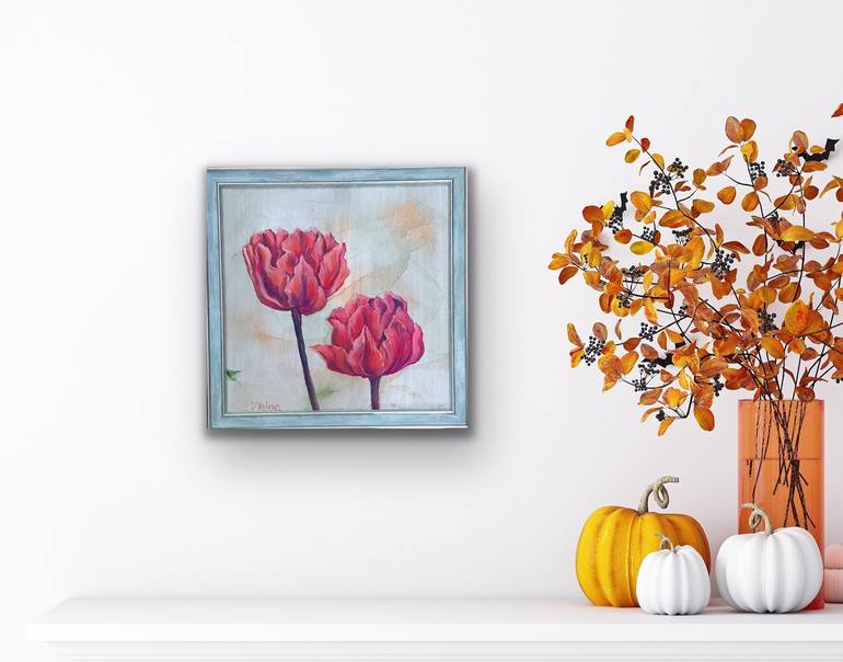 Original Impressionism Floral Painting by Olga Volna