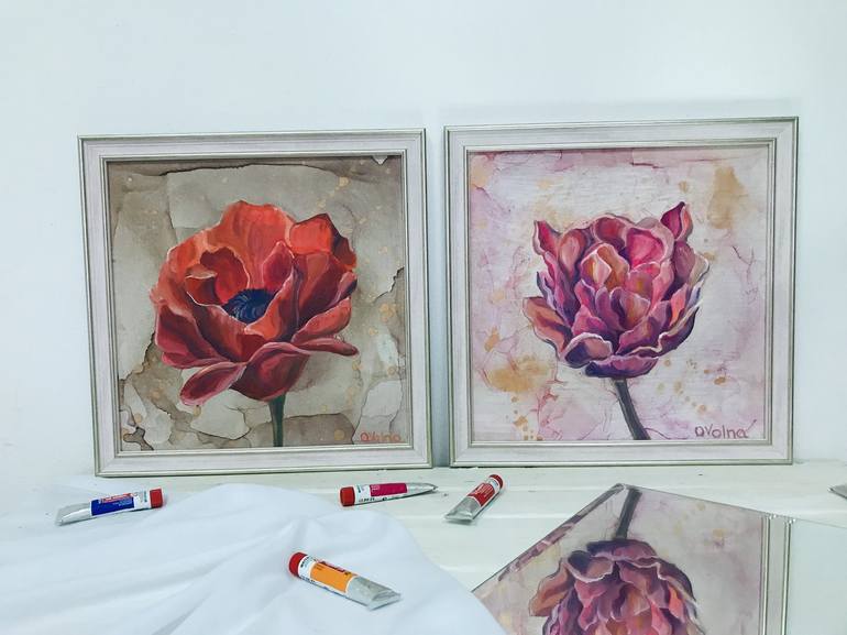 Original Floral Painting by Olga Volna