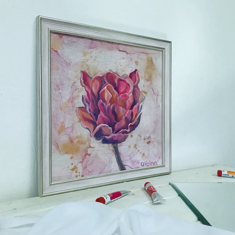 Original Impressionism Floral Painting by Olga Volna