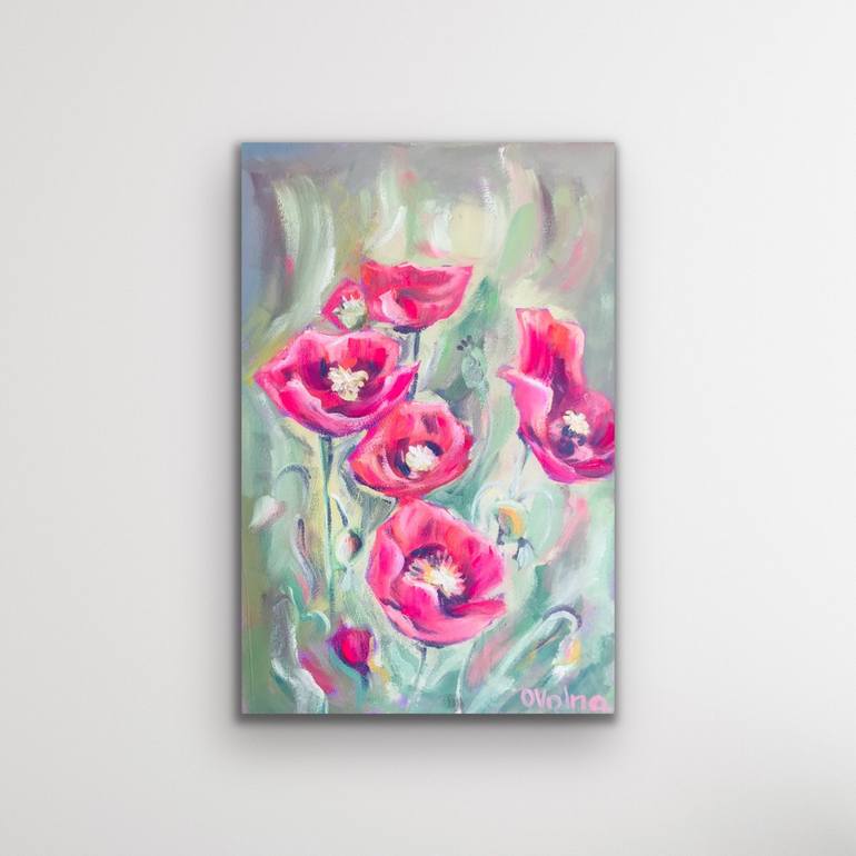 Original Impressionism Floral Painting by Olga Volna