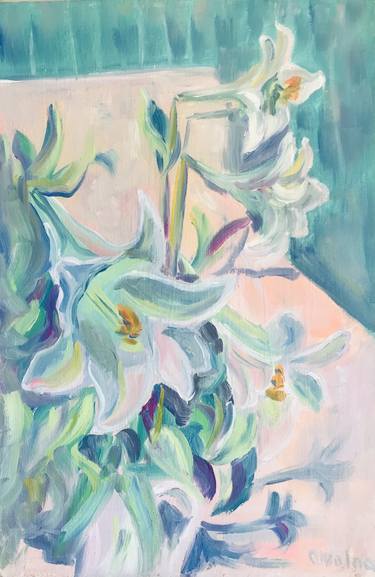 Print of Impressionism Floral Paintings by Olga Volna