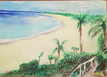 Print of Realism Beach Drawings by Akram Muhammad