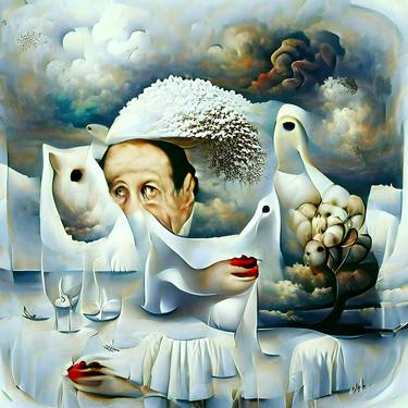 Original Surrealism Abstract Mixed Media by Richard Vachtenberg