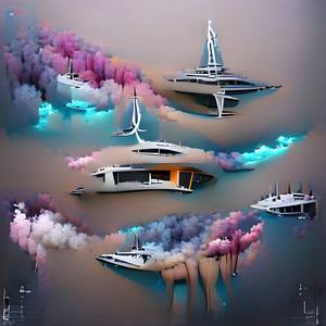 Collection Surrealism No 2 / Flying yachts