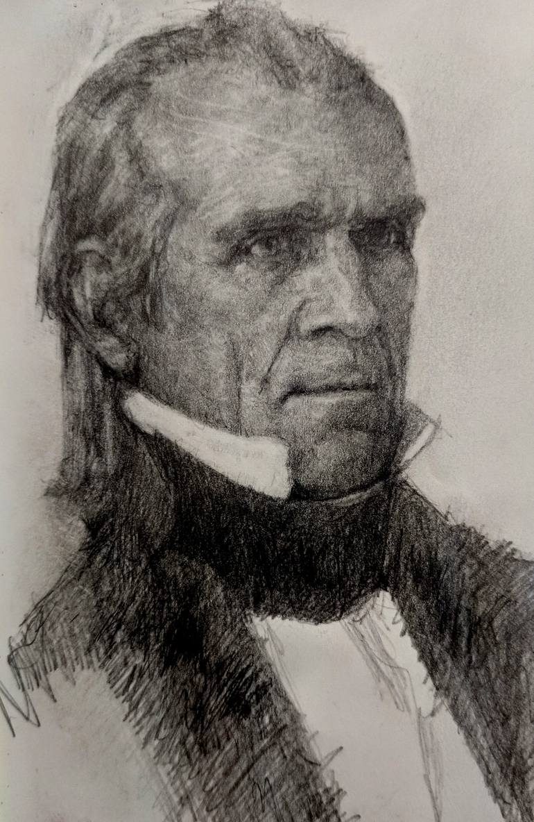 James K. Polk Sketch Drawing by Jeffrey Casto Saatchi Art