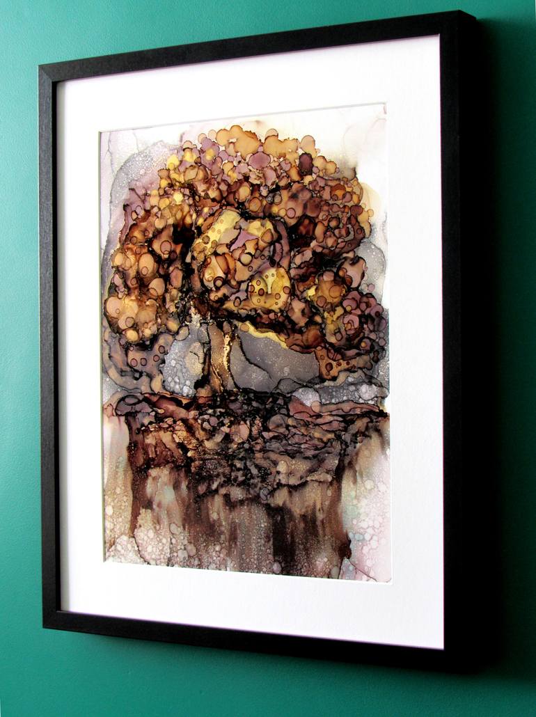 Original Abstract Tree Painting by Eddie Art Studio