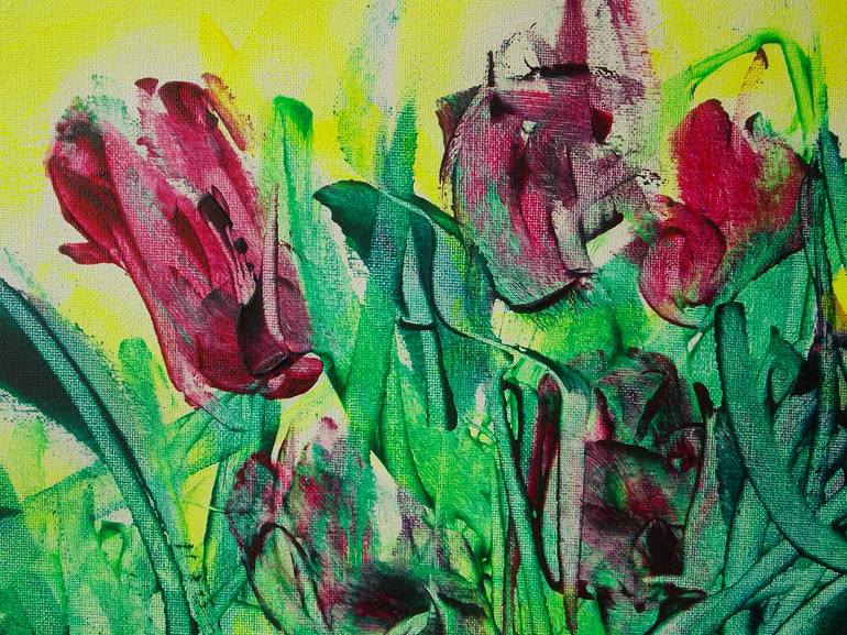 Original Abstract Floral Painting by Ivanka Voytovych