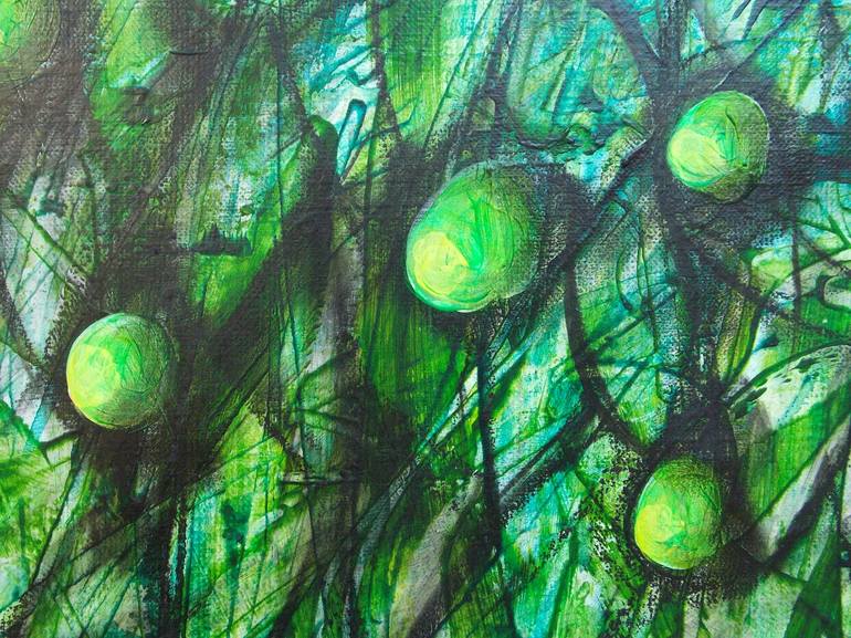 Original Abstract Botanic Painting by Ivanka Voytovych