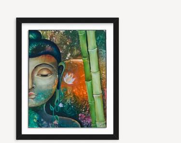 Modern Abstract Art Buddha Hand-painted Oil Painting Home Decor Wall On Paper thumb