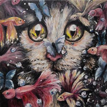 Original Impressionism Animal Painting by Luna Smith