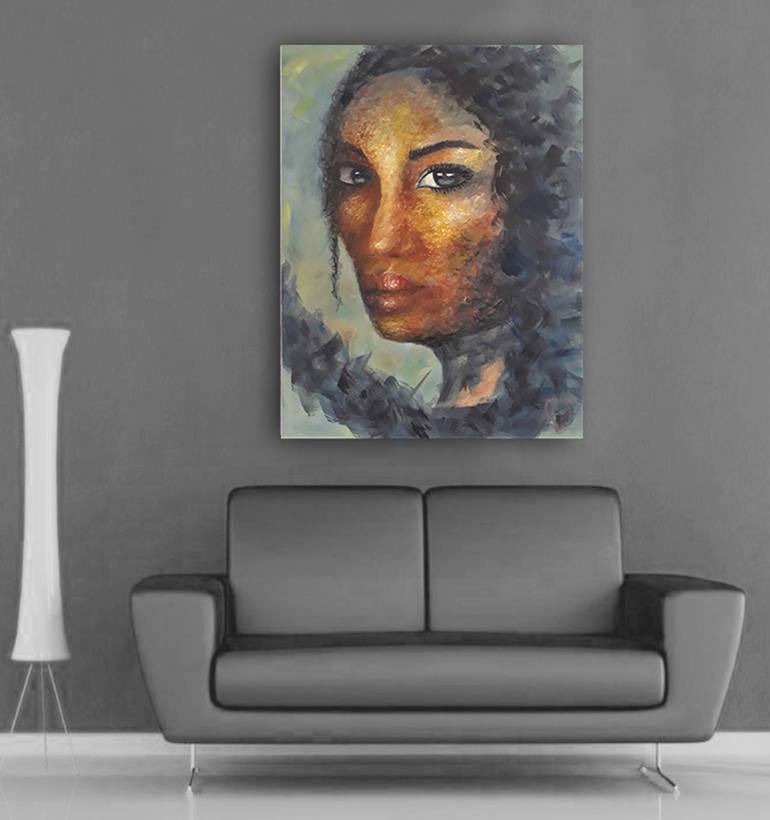 Original Abstract Portrait Painting by Luna Smith