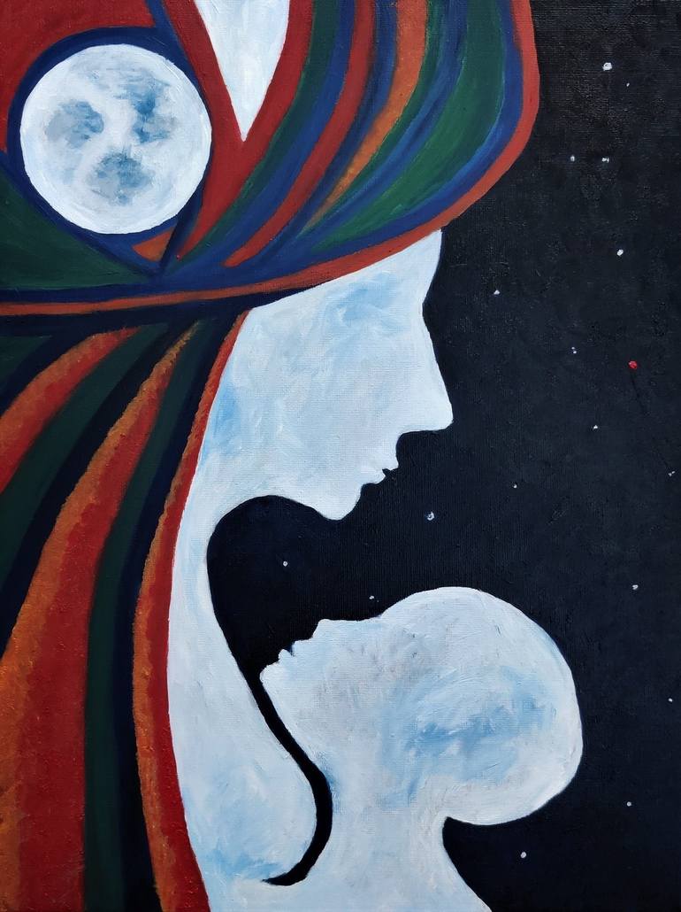 Kiss of Mother's Love Painting by Luna Smith | Saatchi Art