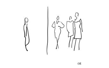 Print of Abstract People Drawings by Gert Rautenbach