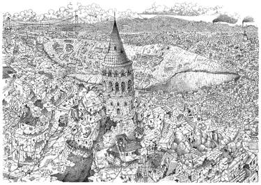 Print of Expressionism Cities Drawings by Volkan Akmeşe