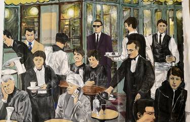 Original Figurative People Painting by Tomas C Mendoza