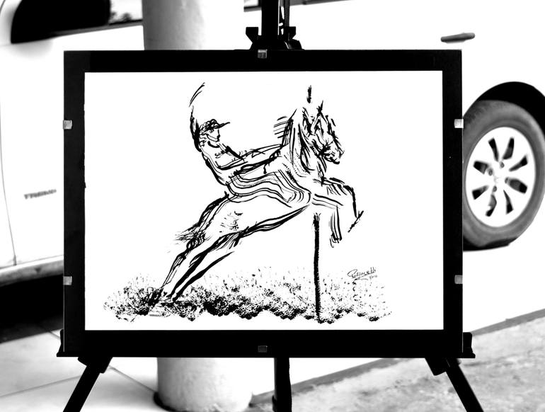 Original Art Deco Animal Drawing by Marcelo Petrocelli