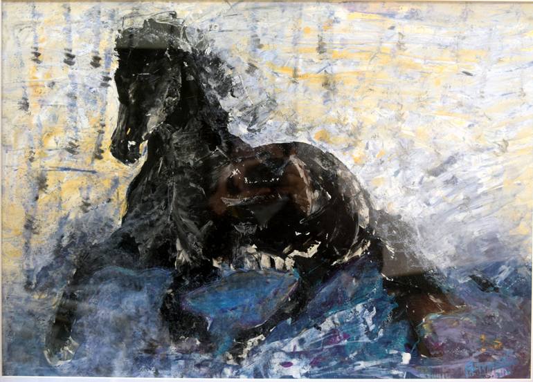 Original Abstract Expressionism Animal Painting by Marcelo Petrocelli